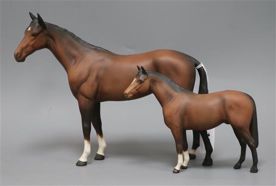 A Beswick horse and foal